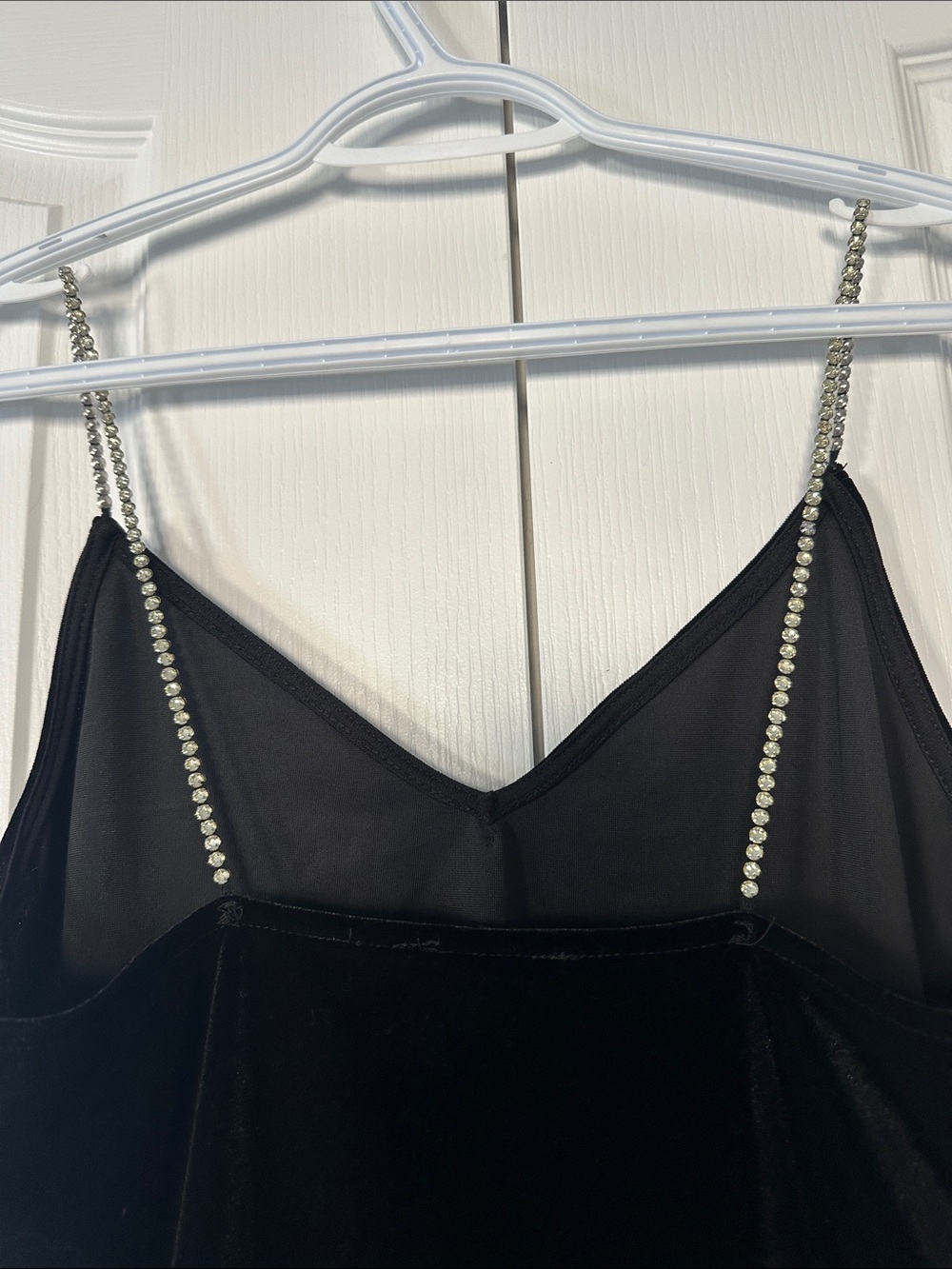 Dynamite Black Velvet Cami with Silver Chain Straps - Picture 9 of 12